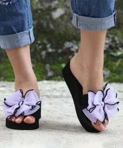 Buy 🎁 RXFSP Purple Bow-Accent Wedge Slide - 👩 Women ❤️