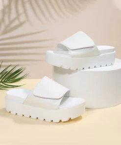 Brand new ❤️ RXFSP White Wide-Strap Platform Slide - 👩 Women ⌛ -RXFSP-shop zu106577147 alt 4 tm1654865830