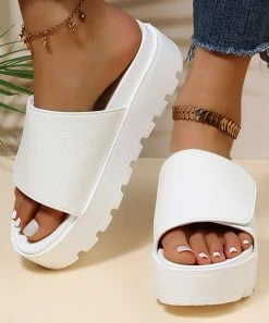Brand new ❤️ RXFSP White Wide-Strap Platform Slide - 👩 Women ⌛
