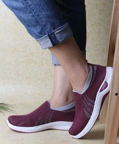 Wholesale 👍 RXFSP Wine Red & White Slip-On 👟 Sneaker - 👩 Women ✔️ -RXFSP-shop zu106731281 alt 2 tm1655407767