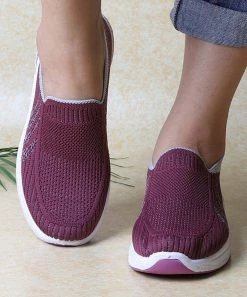 Wholesale 👍 RXFSP Wine Red & White Slip-On 👟 Sneaker - 👩 Women ✔️ -RXFSP-shop zu106731281 alt 4 tm1655407767