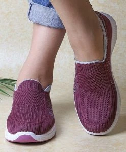 Wholesale 👍 RXFSP Wine Red & White Slip-On 👟 Sneaker - 👩 Women ✔️
