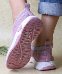 Top 10 👏 RXFSP Pink & White Slip-On 👟 Sneaker - 👩 Women 🧨 -RXFSP-shop zu106731409 alt 3 tm1655407767