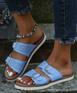 Outlet 🎉 RXFSP Blue Perforated Double-Strap Slide - 👩 Women 🤩 9 Outlet 🎉 RXFSP Blue Perforated Double-Strap Slide - 👩 Women 🤩 -RXFSP-shop zu107084105 alt 2 tm1656599388