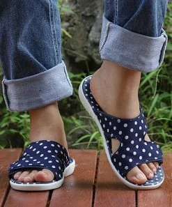 New 😍 RXFSP Blue & White Polka Dot Slide - 👩 Women 👍 -RXFSP-shop zu107210763 alt 4 tm1657197826