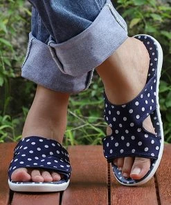 New 😍 RXFSP Blue & White Polka Dot Slide - 👩 Women 👍