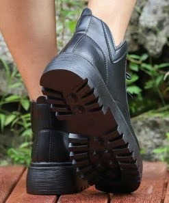 Discount 😍 RXFSP Black V-Accent Combat 🥾 Boots - 👩 Women ⭐ -RXFSP-shop zu107210839 alt 4 tm1657200679