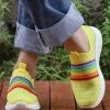 Deals 👍 RXFSP Yellow Rainbow Stripe Sock 👟 Sneaker - 👩 Women 👏 -RXFSP-shop zu107472521 main tm1658427036