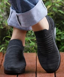 Top 10 👏 RXFSP Dark Gray Contrast Mesh Slip-On 👟 Sneaker - 👩 Women 😉 -RXFSP-shop zu107472666 alt 2 tm1658250111