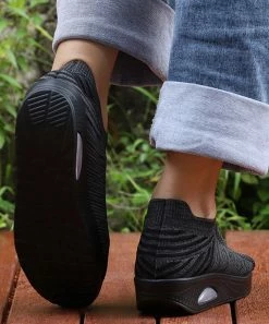 Top 10 👏 RXFSP Dark Gray Contrast Mesh Slip-On 👟 Sneaker - 👩 Women 😉 -RXFSP-shop zu107472666 alt 4 tm1658250111