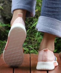 New 🎉 RXFSP Pink Rainbow Stripe Sock 👟 Sneaker - 👩 Women ❤️ -RXFSP-shop zu107472671 alt 4 tm1658427036