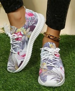 Top 10 💯 RXFSP Gray & Pink Floral 👟 Sneaker - 👩 Women 💯 -RXFSP-shop zu107878672 alt 2 tm1659379174