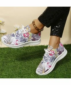 Top 10 💯 RXFSP Gray & Pink Floral 👟 Sneaker - 👩 Women 💯 -RXFSP-shop zu107878672 alt 4 tm1659379174