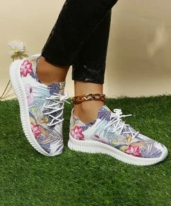 Top 10 💯 RXFSP Gray & Pink Floral 👟 Sneaker - 👩 Women 💯