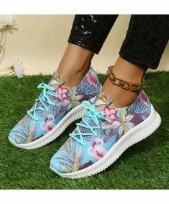 Cheapest 👏 RXFSP Blue & Pink Floral 👟 Sneaker - 👩 Women 🛒 -RXFSP-shop zu107884944 alt 3 tm1659379174