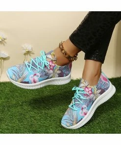 Cheapest 👏 RXFSP Blue & Pink Floral 👟 Sneaker - 👩 Women 🛒 -RXFSP-shop zu107884944 alt 4 tm1659379174