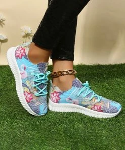Cheapest 👏 RXFSP Blue & Pink Floral 👟 Sneaker - 👩 Women 🛒