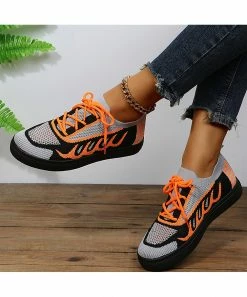 Flash Sale ✔️ RXFSP Orange Knit Lace-Up 👟 Sneaker - 👩 Women 😉 -RXFSP-shop zu107885020 alt 3 tm1659394409