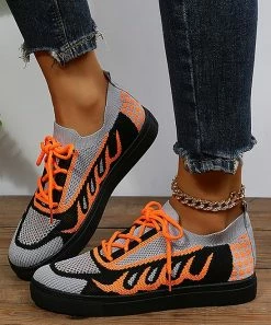 Flash Sale โ๏ธ RXFSP Orange Knit Lace-Up ๐ Sneaker - ๐ฉ Women ๐