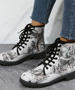 Top 10 ❤️ RXFSP White Alice In Wonderland Martin 🥾 Boots - 👩 Women 👍 -RXFSP-shop zu108196392 alt 2 tm1660331399