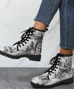 Top 10 ❤️ RXFSP White Alice In Wonderland Martin 🥾 Boots - 👩 Women 👍 -RXFSP-shop zu108196392 alt 3 tm1660331399
