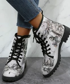 Top 10 ❤️ RXFSP White Alice In Wonderland Martin 🥾 Boots - 👩 Women 👍
