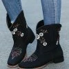 Outlet ✨ RXFSP Black & White Floral Martin Cowboy Boot - 👩 Women 🛒 -RXFSP-shop zu108196471 main tm1660776985