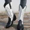 Flash Sale 🎁 RXFSP White & Black Abstract Cowboy 🥾 Boots - 👩 Women ✨