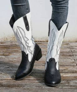 Flash Sale ๐ RXFSP White & Black Abstract Cowboy ๐ฅพ Boots - ๐ฉ Women โจ