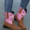 Wholesale 🎉 RXFSP Pink & Brown Floral Cowboy Boot - 👩 Women 🤩 -RXFSP-shop zu108203098 main tm1660502841