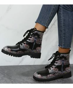 Top 10 🥰 RXFSP Black Multicolor Dragonfly Martin Combat Boot - 👩 Women 🧨 -RXFSP-shop zu108203102 alt 3 tm1660776985