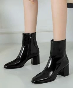 Best Pirce 🎉 RXFSP Black Square-Toe Bootie - 👩 Women 😍 -RXFSP-shop zu108298833 alt 2 tm1660759525