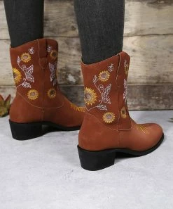 Cheap 🔔 RXFSP Brown & White Floral Western Boot - 👩 Women ⌛ -RXFSP-shop zu108510968 alt 2 tm1661791304