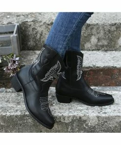 Outlet 🎁 RXFSP Midnight Black Seam-Accent Western Boot - 👩 Women ✨ -RXFSP-shop zu108516111 alt 2 tm1661791304