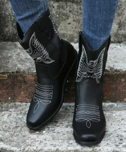 Outlet 🎁 RXFSP Midnight Black Seam-Accent Western Boot - 👩 Women ✨