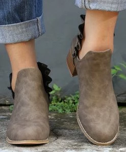 Discount ๐ RXFSP Gray Lettuce-Trim Ankle Boot - ๐ฉ Women ๐งจ 8 Discount ๐ RXFSP Gray Lettuce-Trim Ankle Boot - ๐ฉ Women ๐งจ -RXFSP-shop zu108579449 alt 1 tm1661946997