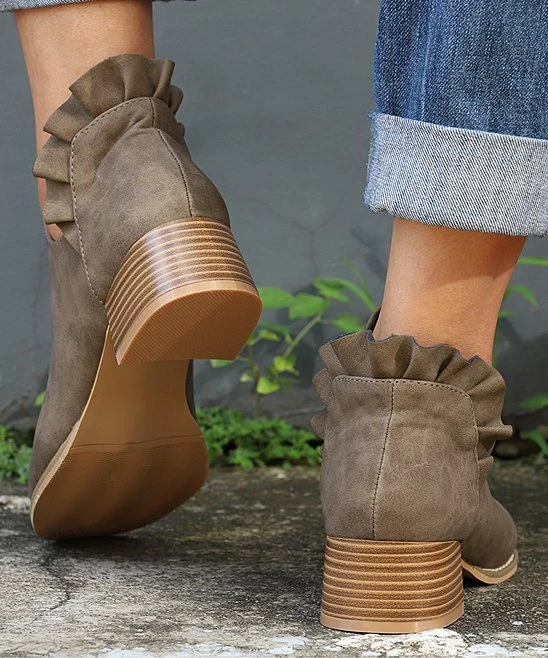 Discount ๐ RXFSP Gray Lettuce-Trim Ankle Boot - ๐ฉ Women ๐งจ 7 Discount ๐ RXFSP Gray Lettuce-Trim Ankle Boot - ๐ฉ Women ๐งจ - Image 5