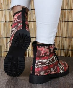 Best Pirce 💯 RXFSP Red & Black Elephant Combat Boot - 👩 Women 🎉 -RXFSP-shop zu108760094 alt 4 tm1662580776