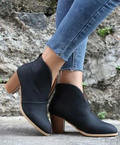 Promo ⌛ RXFSP Black V-Cut Bootie - 👩 Women 🔔 -RXFSP-shop zu109096287 alt 2 tm1665091244