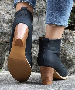 Promo ⌛ RXFSP Black V-Cut Bootie - 👩 Women 🔔 -RXFSP-shop zu109096287 alt 4 tm1665091244