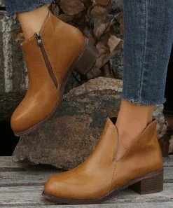 Cheap ⌛ RXFSP Brown Side-Zip Ankle Boot - 👩 Women 🤩 -RXFSP-shop zu109104636 alt 2 tm1663691745