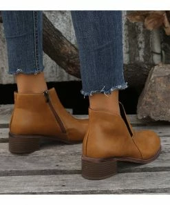 Cheap ⌛ RXFSP Brown Side-Zip Ankle Boot - 👩 Women 🤩 -RXFSP-shop zu109104636 alt 3 tm1663691745