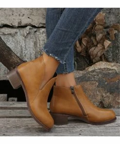 Cheap ⌛ RXFSP Brown Side-Zip Ankle Boot - 👩 Women 🤩 -RXFSP-shop zu109104636 alt 4 tm1663691745