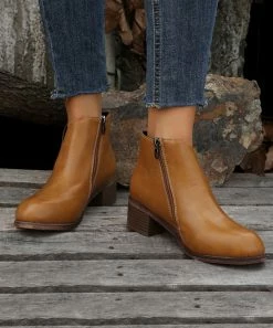 Cheap ⌛ RXFSP Brown Side-Zip Ankle Boot - 👩 Women 🤩