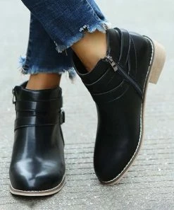 Discount ๐งจ RXFSP Black Buckle-Accent Ankle Boot - ๐ฉ Women โค๏ธ