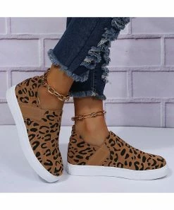 Outlet 🔔 RXFSP Brown Leopard Print Slip-On 👟 Sneaker - 👩 Women ✨ -RXFSP-shop zu109131036 alt 2 tm1663783764