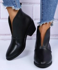 Cheap ❤️ RXFSP Black Slit Ankle Boot - 👩 Women 😉 -RXFSP-shop zu109134651 alt 2 tm1663783764