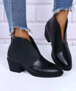 Cheap โค๏ธ RXFSP Black Slit Ankle Boot - ๐ฉ Women ๐