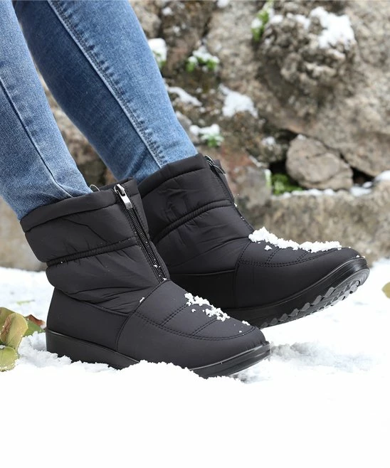 Hot Sale ๐ RXFSP Black Front-Zip Waterproof Snow Boot - ๐ฉ Women โจ 4 Hot Sale ๐ RXFSP Black Front-Zip Waterproof Snow Boot - ๐ฉ Women โจ - Image 2