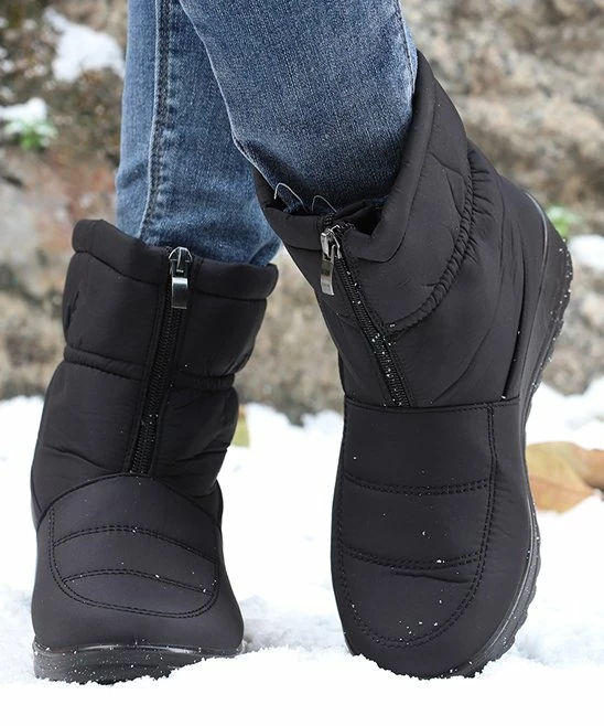 Hot Sale ๐ RXFSP Black Front-Zip Waterproof Snow Boot - ๐ฉ Women โจ 5 Hot Sale ๐ RXFSP Black Front-Zip Waterproof Snow Boot - ๐ฉ Women โจ - Image 3